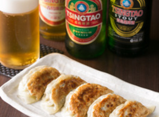 餃子と青島ビール