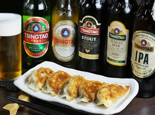 神餃子と青島ビール