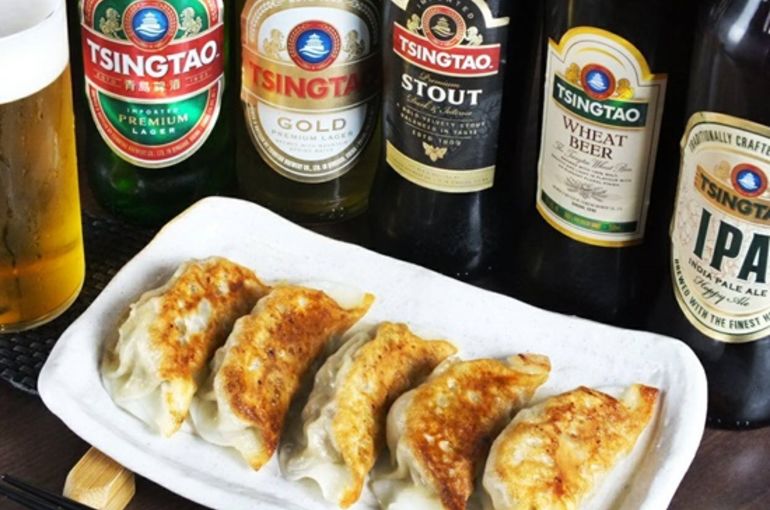 神餃子と青島ビール