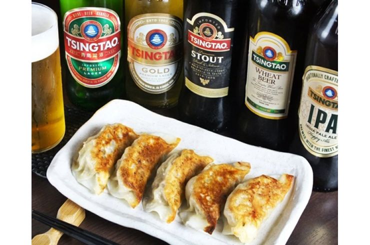 神餃子と青島ビール