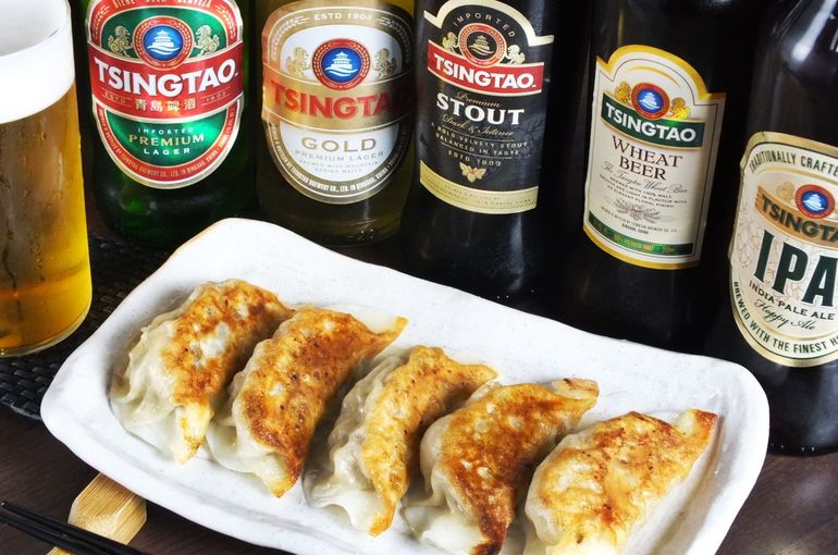 神餃子と青島ビール