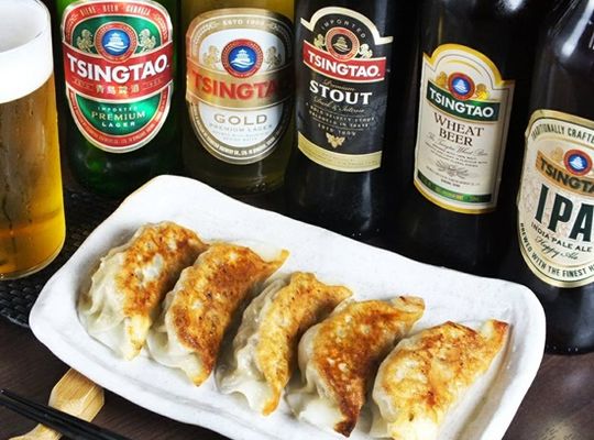 神餃子と青島ビール
